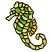 C1: Gold Seahorse---Light Brass(Isacord 40 #1067)&#13;&#10;C2: Pale Green Seahorse---Mint(Isacord 40 #1100)&#13;&#10;C3: Green Seahorse---Erin Green(Isacord 40 #1510)&#13;&#10;C4: Dark Green Seahorse---Pear(Isacord 40 #1049)&#13;&#10;C5: Grout---Umber(Isa