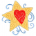C1: Dark Blue Background---Azure Blue(Isacord 40 #1203)&#13;&#10;C2: Star---Parchment(Isacord 40 #1066)&#13;&#10;C3: Yellow Swirls---Star Gold(Isacord 40 #1083)&#13;&#10;C4: Heart---Persimmon(Isacord 40 #1188)&#13;&#10;C5: Heart Swirls---Vanilla(Isacord 4