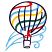 C1: Sky---Crystal Blue(Isacord 40 #1249)&#13;&#10;C2: Yellow Stripe---Canary(Isacord 40 #1124)&#13;&#10;C3: Green Stripe---Irish Green(Isacord 40 #1101)&#13;&#10;C4: Red Stripe---Wildfire(Isacord 40 #1147)&#13;&#10;C5: Balloon---Heraldic(Isacord 40 #1195)