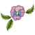 C1: Petals---Tea Rose(Isacord 40 #1015)&#13;&#10;C2: Petal Shading---Wild Iris(Isacord 40 #1032)&#13;&#10;C3: Petal Shading---Laguna(Isacord 40 #1143)&#13;&#10;C4: Stamen---Buttercup(Isacord 40 #1135)&#13;&#10;C5: Leaves---Kiwi(Isacord 40 #1104)&#13;&#10;