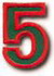 "5" Small Athletic Number