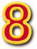 "8" Small Athletic Number