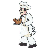 CHEF WITH A TRAY AND BREAD