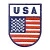 USA & FLAG (SEWN ON WHITE)