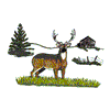 DEER WITH FOREST SCENE