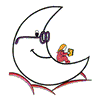 READING BY MOONLIGHT APPLIQUE