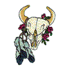 FLORAL SKULL WITH FEATHERS