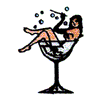 WOMAN IN COCKTAIL GLASS