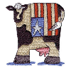 COW WITH AMERICAN FLAG