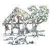 DOG AND COTTAGE