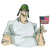 SOLDIER WITH AMERICAN FLAG