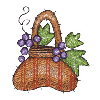QUILTED GRAPES IN BASKET