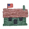 HOUSE WITH AMERICAN FLAG