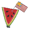 WATERMELON WITH FLAG