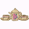 FLORAL TEAPOT AND CUPS