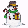 SNOWMAN WITH PRESENT