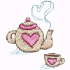 HEART TEAPOT AND CUP