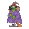 WITCH WITH OWL AND BROOM