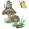 MOUSE, BUTTERFLY, & MUSHROOMS
