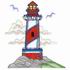 Red, White & Blue Diagonal Lighthouse 2