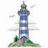Blue & White Horizontal Lighthouse