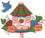 Birdhouse W/flowers
